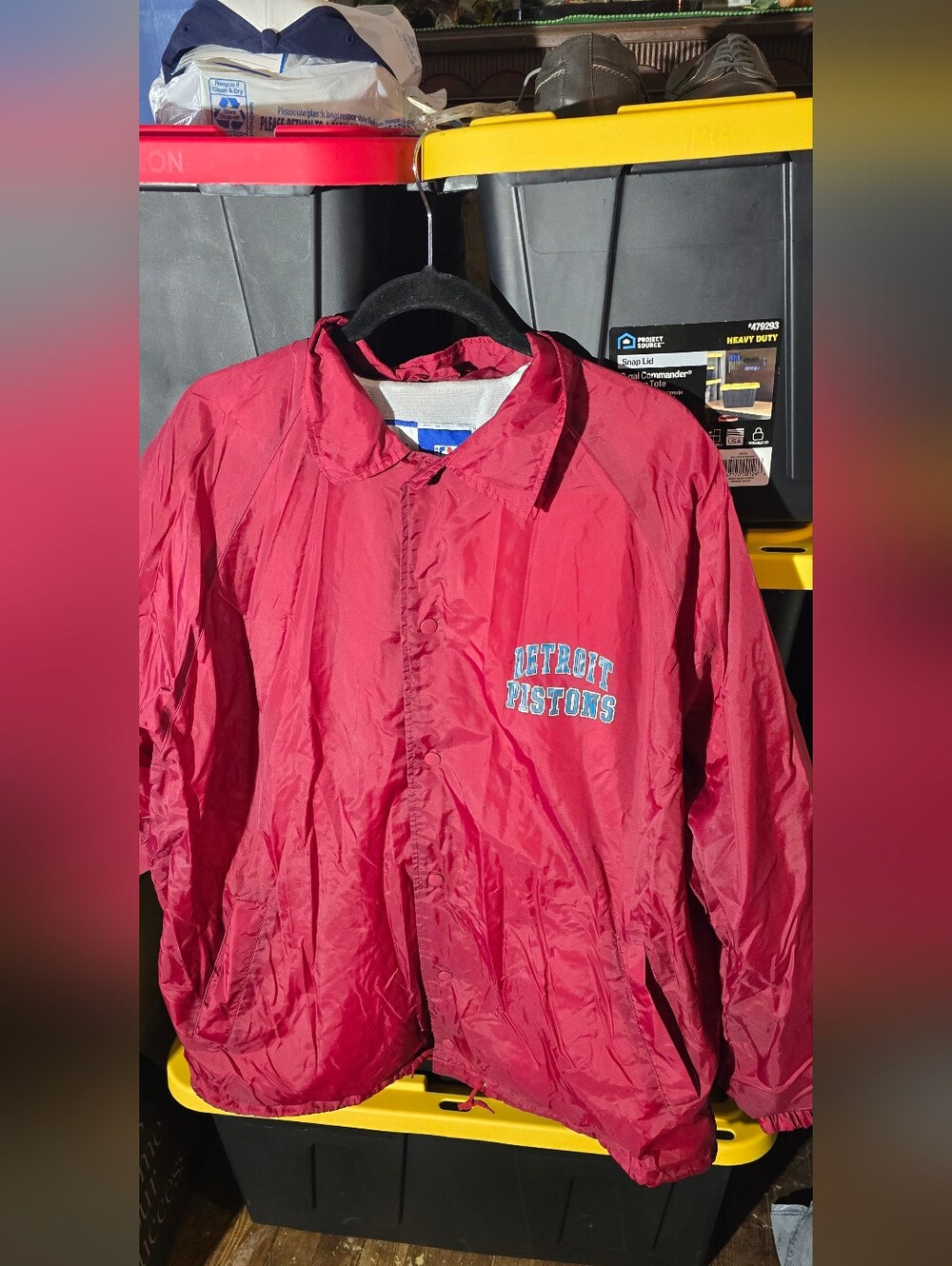 90s Logo 7 Detroit Pistons Coach-Style Windbreaker